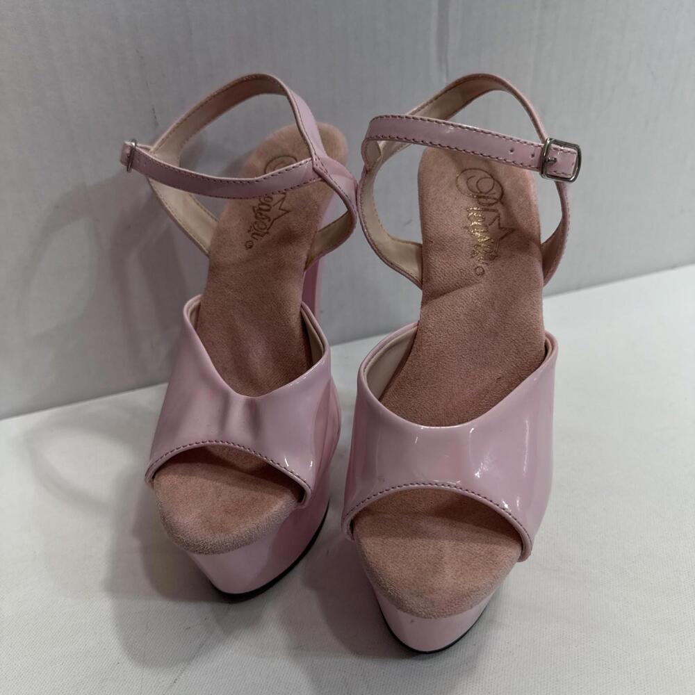 Pleaser KISS Heels Pink Platform Ankle Strap Stilettos Stripper Dancing Shoes 7 - Picture 5 of 15